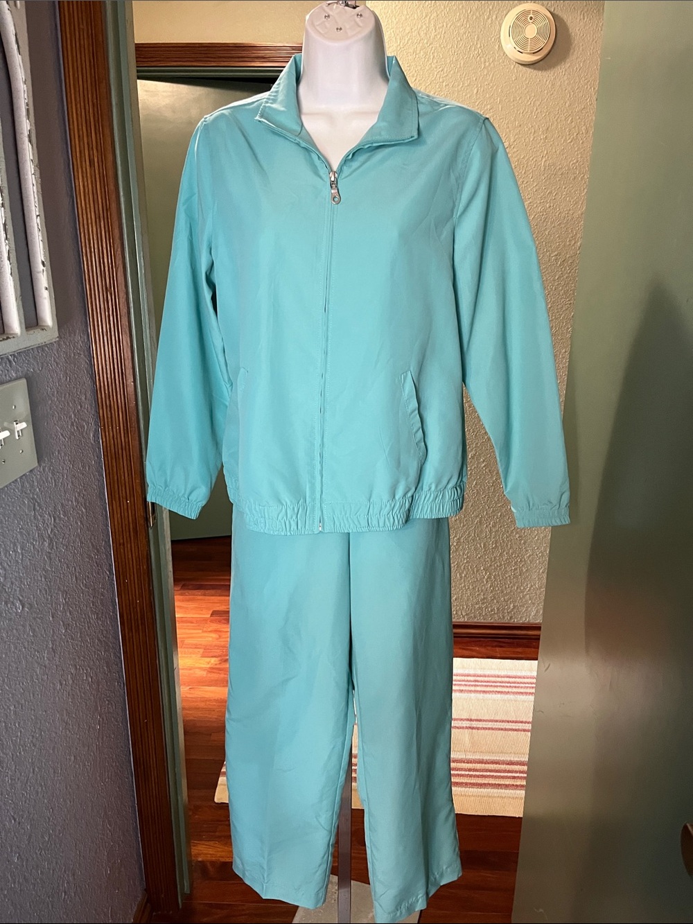 Koret Vintage Teal Lightweight Zip Jacket & Track pantsuit Sz SP